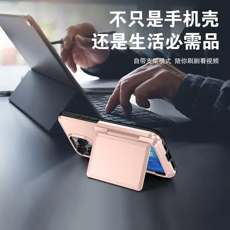 Новый чехол-бумажник с сумкой для карточек iPhone 16 15 14 plus 13 12 11 Pro Max кронштейном