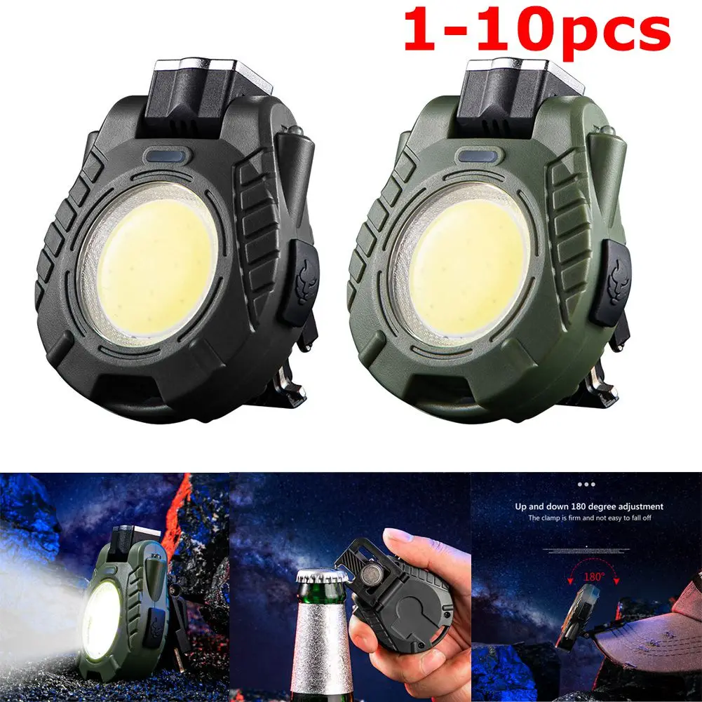 

LED COB Hat Clip Headlamp Portable Mini Clip-on Hat Light Multifunctional Lightweight Plastic Adjust Angle for Running Cycling