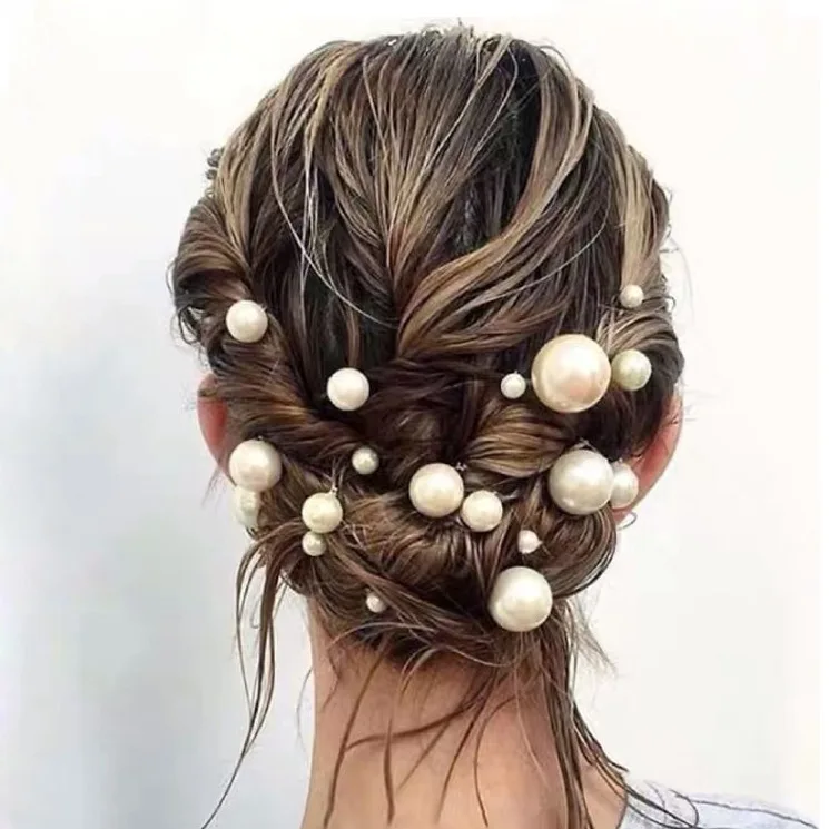 

18Pcs Wedding Pearl Hair Pins Bridal Pearl Rhinestone Hair Pins Kit Hair Accessories for Bride Bridesmaid Women Jewelry F308