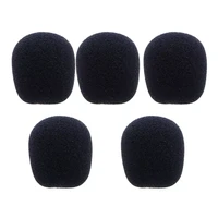 5pcs black microphone headset foam sponge windscreen mic cover