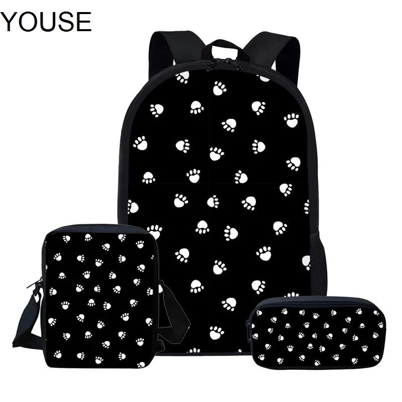 

Набор школьных сумок YOUSE с собакой лапой для мальчиков и девочек, детский школьный ранец для учеников, Детская сумка для книг на заказ