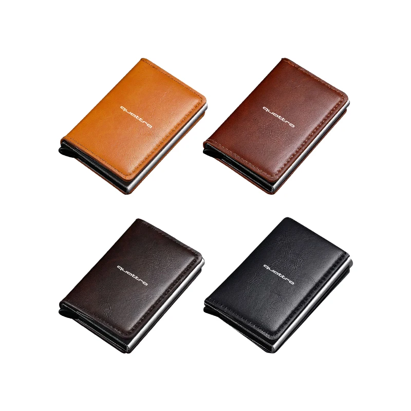 Автомобильные аксессуары всплывающий кожаный бумажник из сплава для Audi Quattro A3 A6 A4