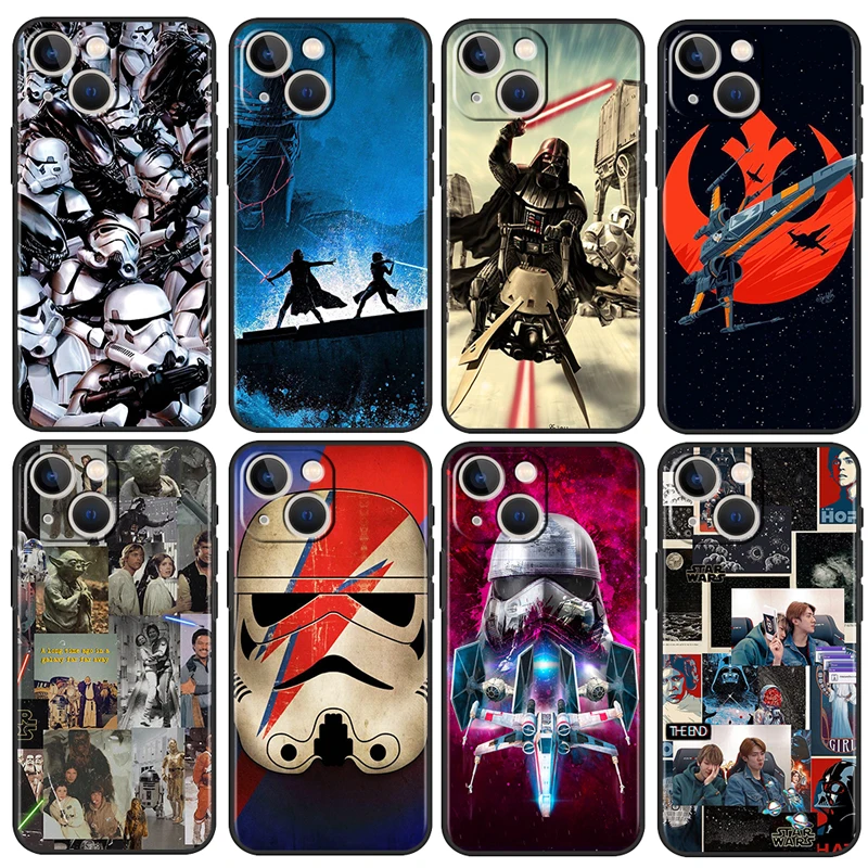 

Star Wars Space Robot For Apple iPhone 13 12 11 Pro Max Mini XS Max X XR 6S 6 7 8 Plus 5S SE2020 Soft Silicone Black Phone Case