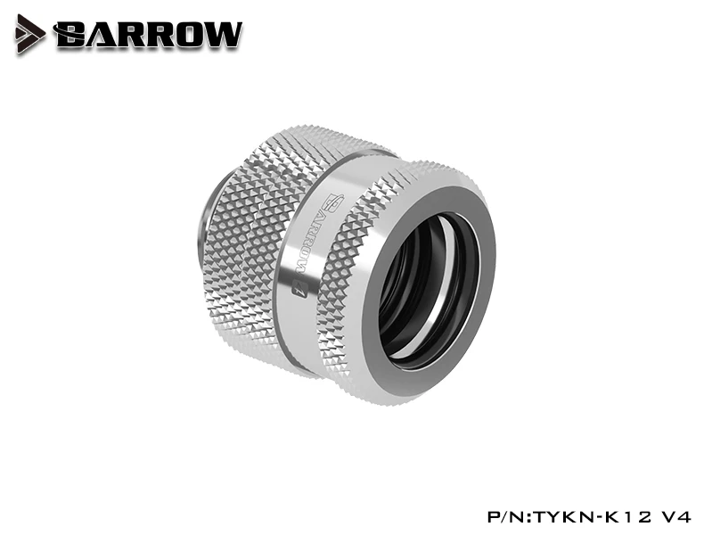 Фото Соединитель BARROW G1/4'' с ручной компрессией для трубок OD12/14/16мм из TEPG акрила, металлический коннектор для водяного охлаждения TYKN-K12 V4 №5