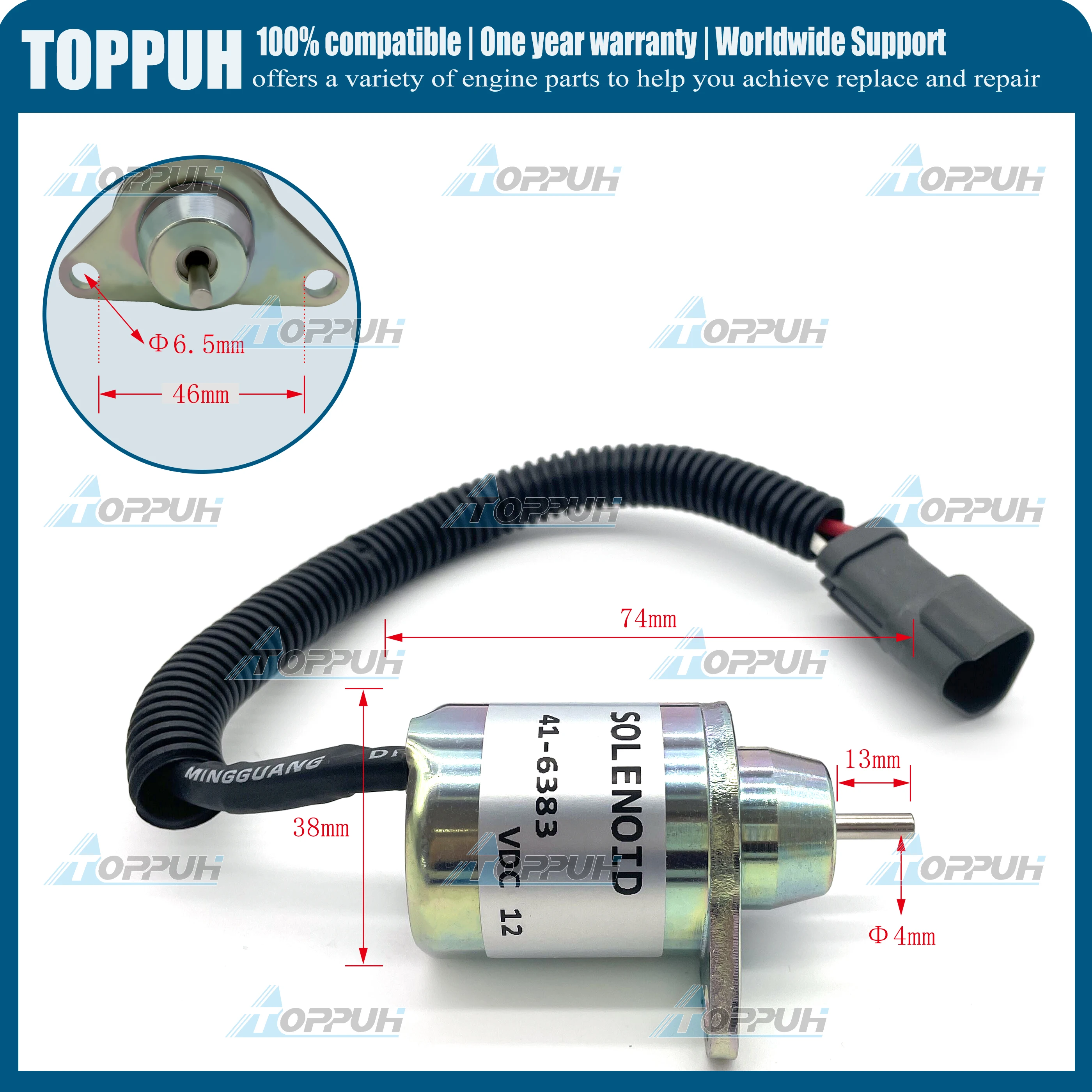 Соленоод остановки отключения 12 В TK 41-6383 для Thermo King Yanmar 41-4306 1503ES-12S5SUC11S SA-4920 SA-4564 SA-4817