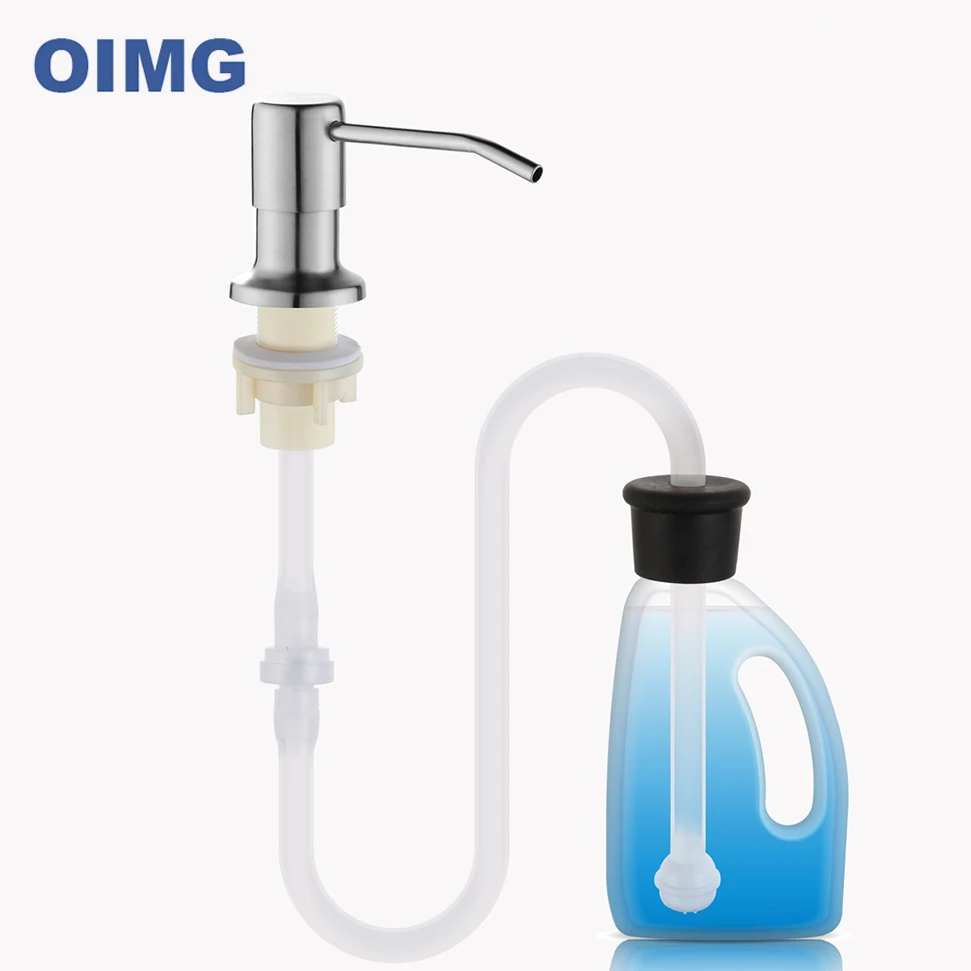 

Stainless Steel Liquid Soap Dispenser Bathroom Kitchen Sink Countertop Dish Soap Dispenser Pump with Extension Tube Soap Bottle