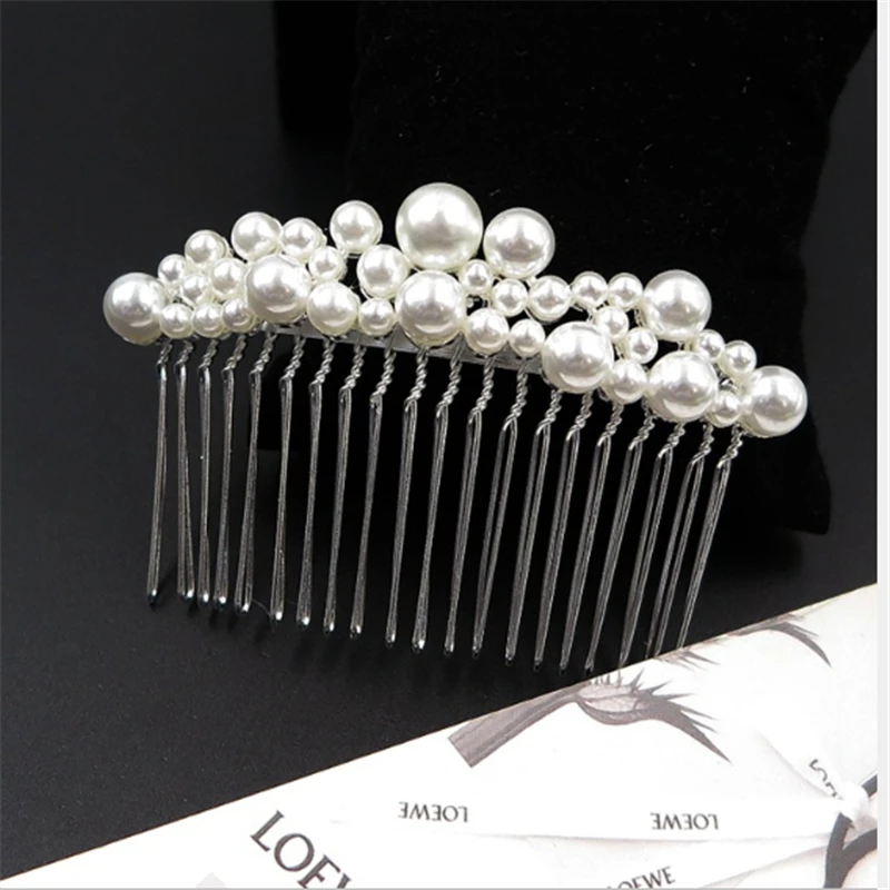 

Silver Color Simulated Pearl Flower Bridal Hair Comb for Girls Hair Ornaments Jewelry Wedding Hair Accessories U Shape Hairpins