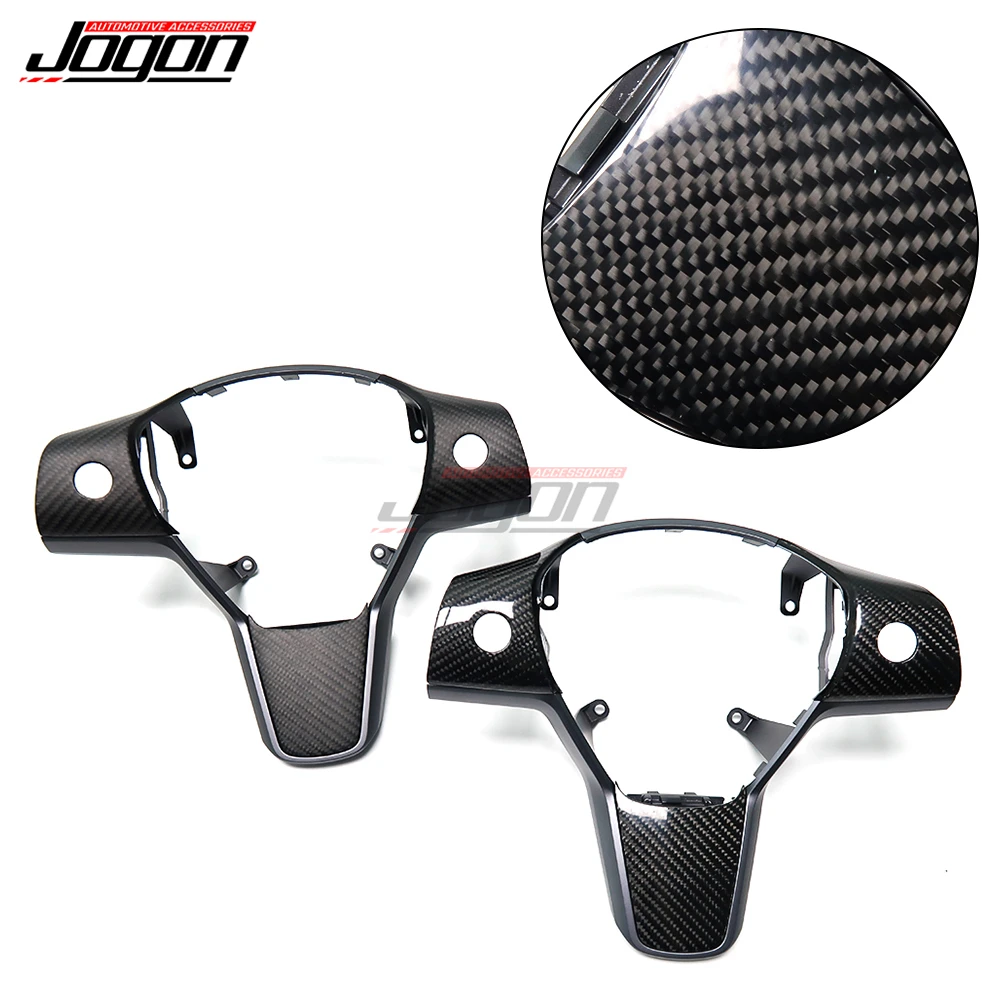 

Gloss Matte Real Carbon Fiber Steering Wheel Replacement Trim Cover Kit For tesl-a Model 3 Model Y 2017 2018 2019 2020 2021