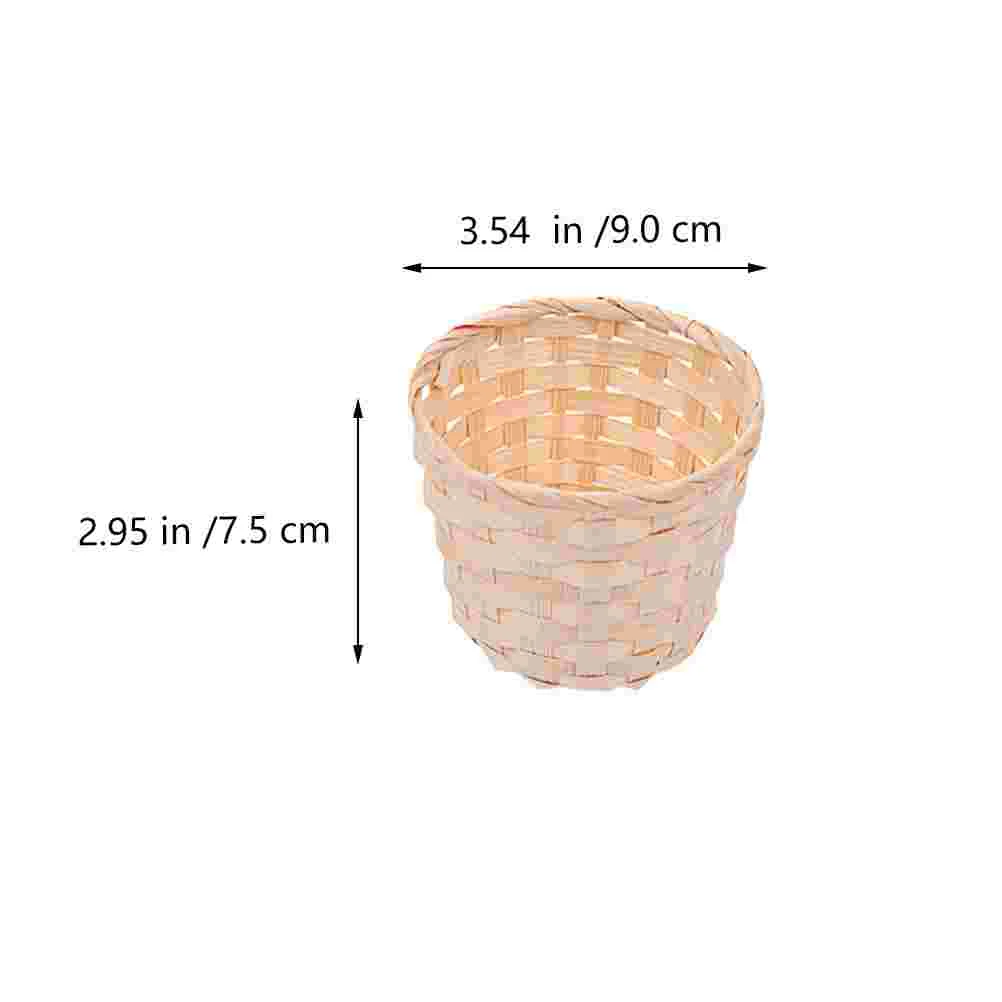 

Basket Woven Baskets Storage Wicker Flower Mini Rattan Crafts Pot Gift Container Seagrass Picnic Desktop Fruit Bamboo Handwoven