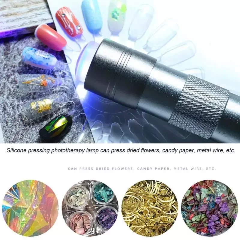 

2022New Nail Art UV Press Light UV Lamp With Jelly Silicone Stamper Nail Art Stamp Polish Print Quick Dry Lamp Nail Dryers