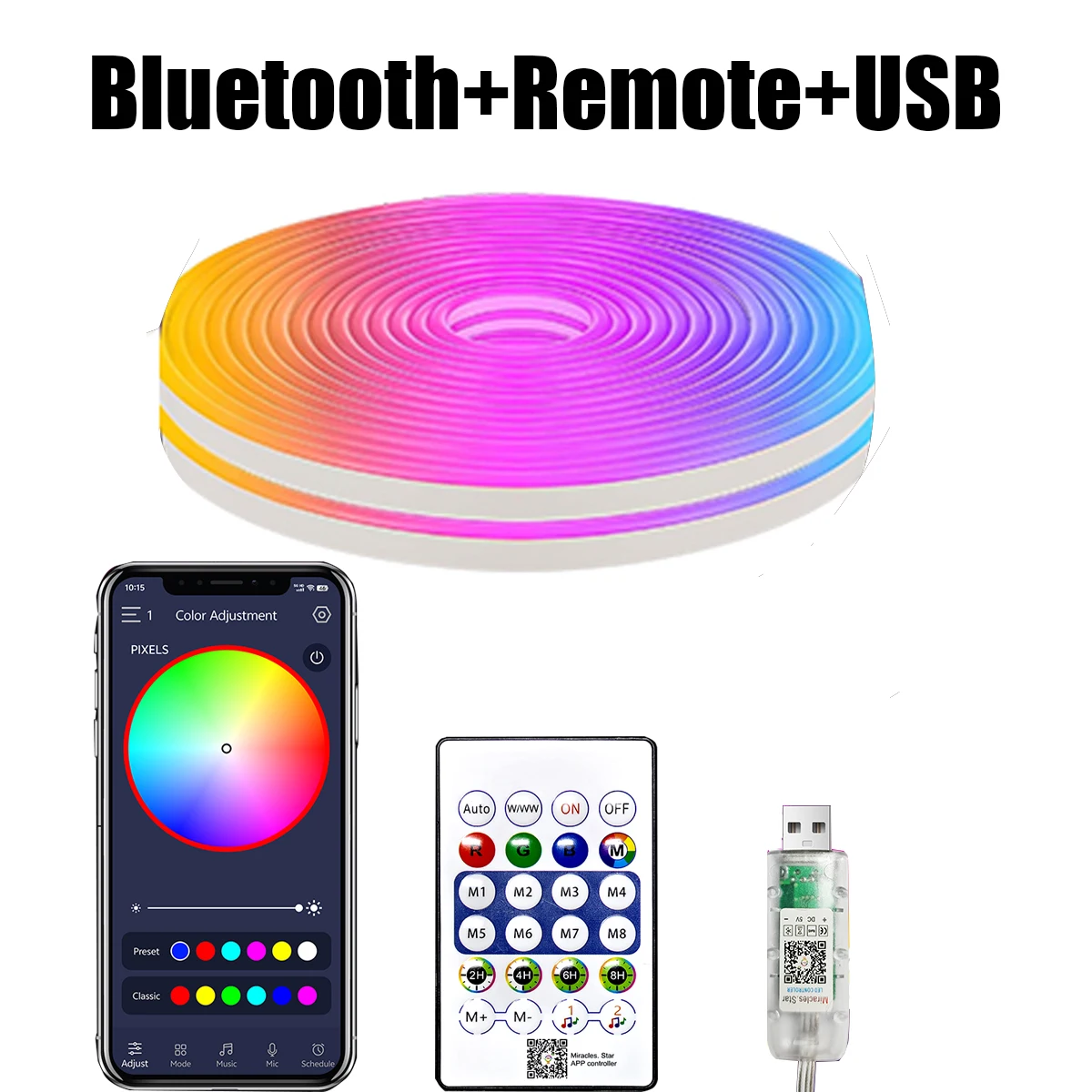 

Bluetooth RGBIC Светодиодная лента 5В для домашнего декора