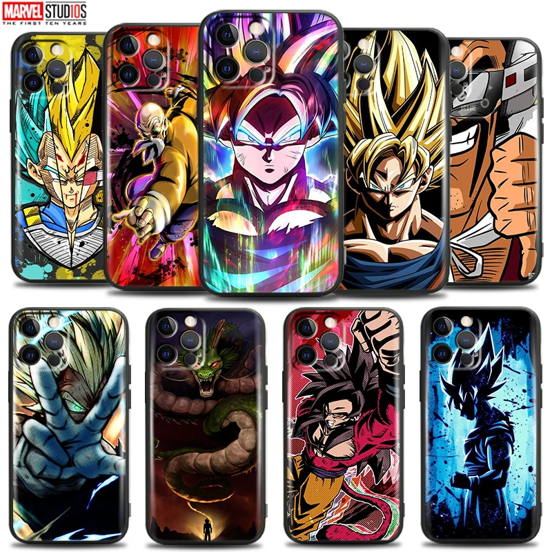 

Anime Dragon Ball Goku For Apple iPhone 13 12 11 Pro 12 13 Mini X XR XS Max SE 6 6S 7 8 Plus Phone Case Black Funda Coque Soft
