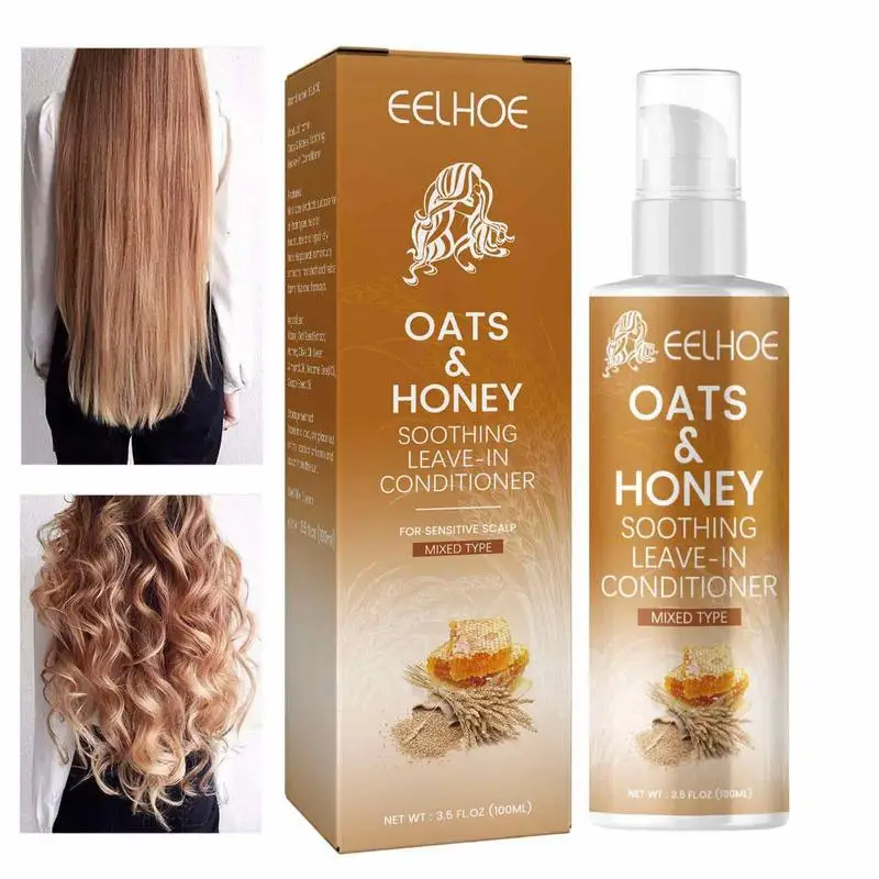 

Leave In Hair Conditioner Oats And Honey Hair Soothing Balm 3.5 Fl Oz Nourishes Frizzy Hair Lotion Hydrates Nourishes Shine