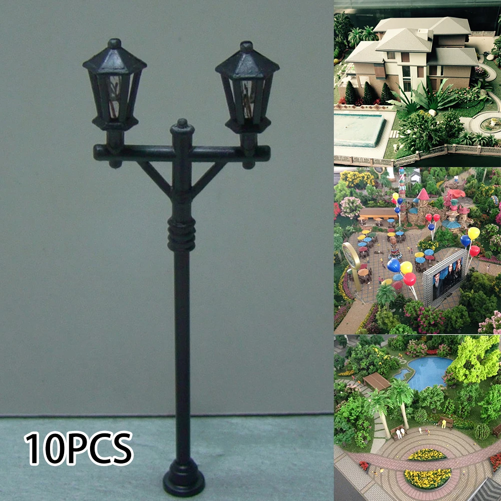 

10Pcs Model Street Lights Scale 1:100 Railway LED Lamppost Patio Mini Garden Lamps For Sand Table Model Lamp Post