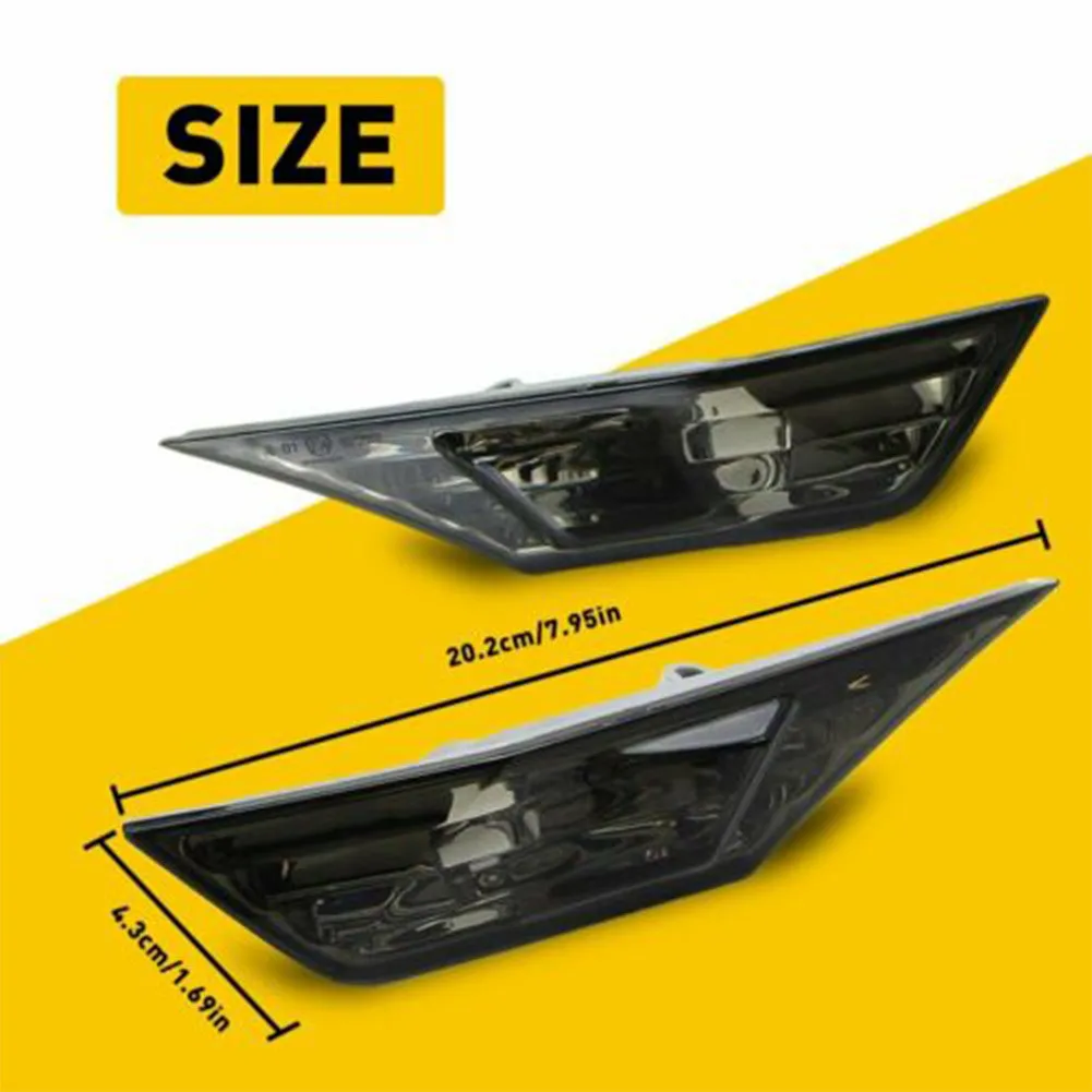 

Turn Signal Light Side Marker Lamp White Light Black Shell Parts Replaces Width Light 20.5*4.5*3.3cm For Honda Civic 2016-2021
