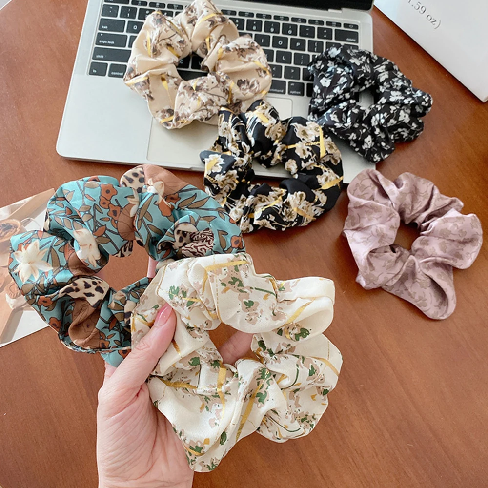 

Новинка корейские женские большие элегантные шелковые эластичные резинки для волос Однотонные резинки для волос женские резинки для волос для конского хвоста аксессуары для волос