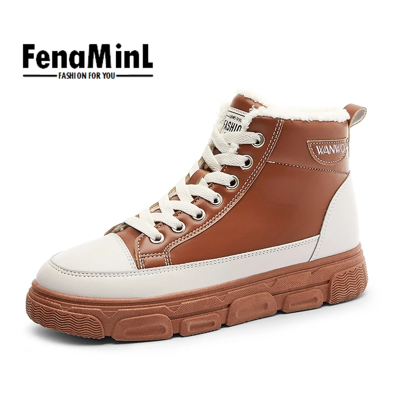 

ins New Women's Air boots Ladies Casual Korean mid-top shoes Female winter warm Shoe Woman plus cotton High Top Daily Shoes