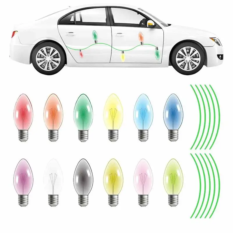 

Рождественские магнитные автомобильные наклейки, рождественсветильник лампочки, настенные наклейки, магнитные ПВХ светящиеся наклейки, у...