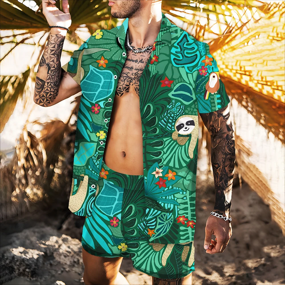 

Men's Jacket 2022 Summer 3d Printing Hot Sale High Quality Leisure Leaf Bird Flower Lazy Cardigan Camouflage Decorative Top