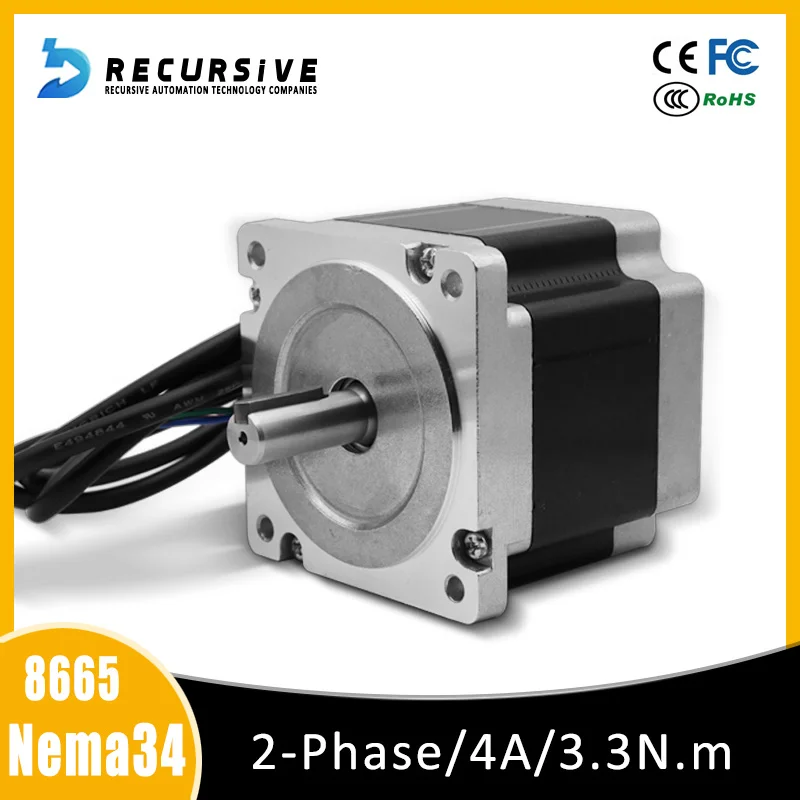 

2-phase stepping motor Nema 34 3.3N.m 4.0A 65mm stepping motor with high torque is used in engraving and milling machine (34CS