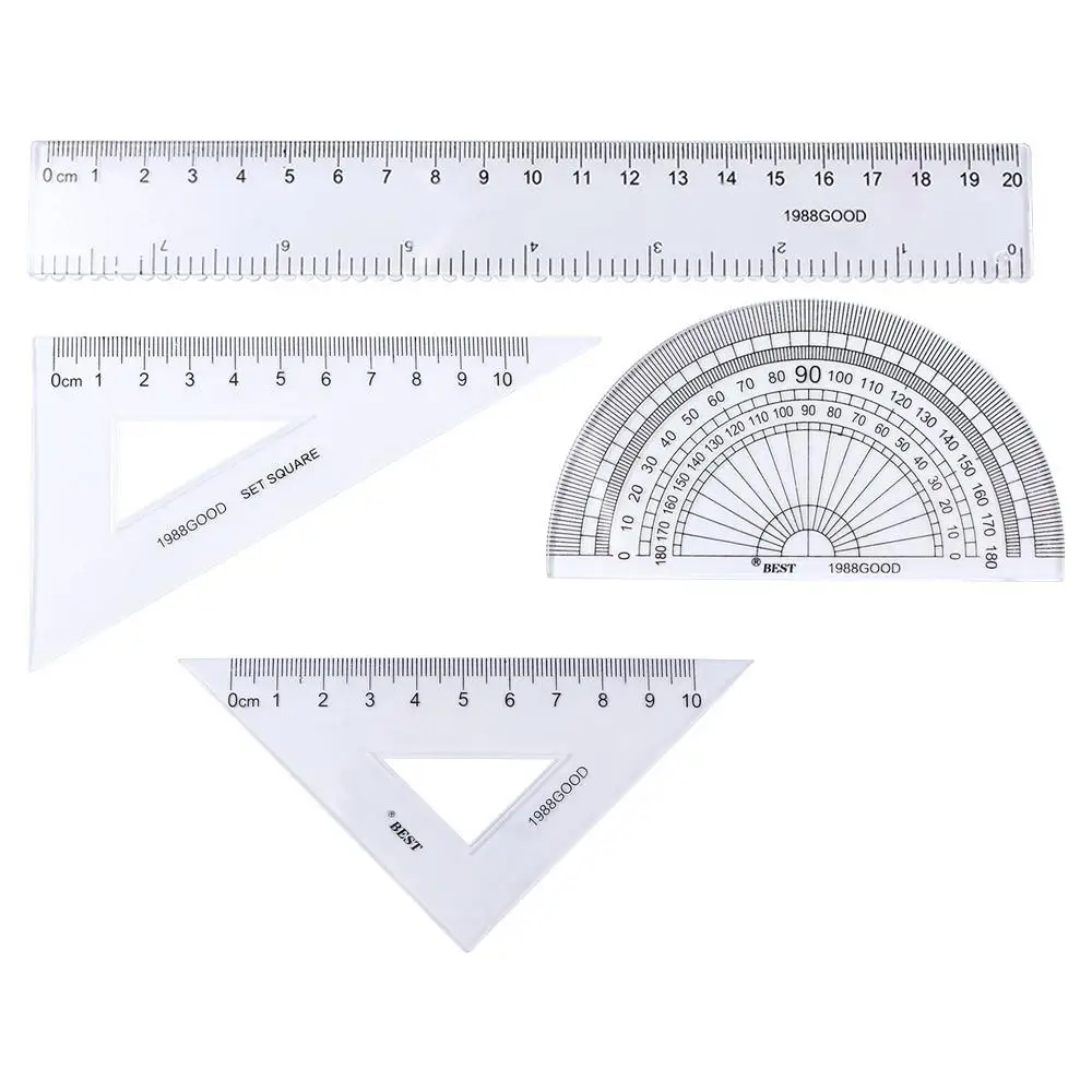 

Office Stationery Transparent Simple Style 15cm 18cm 20cm Triangle Ruler Drawing Ruler Ruler Plastic Ruler Straightedge