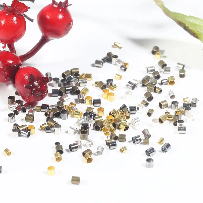 

Разделительные бусины для ожерелья 500 шт./лот, фурнитура для изготовления ювелирных изделий, ОБЖИМНАЯ медная трубка для браслетов «сделай с...