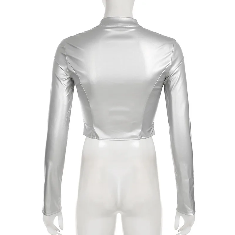 HKSH женские куртки из искусственной кожи в стиле панк контрастного цвета Splici