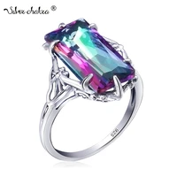 charm female ring multicolor rainbow fire mystic topaz ring 925 sterling silver vintage wedding rings for women fashion jewelry