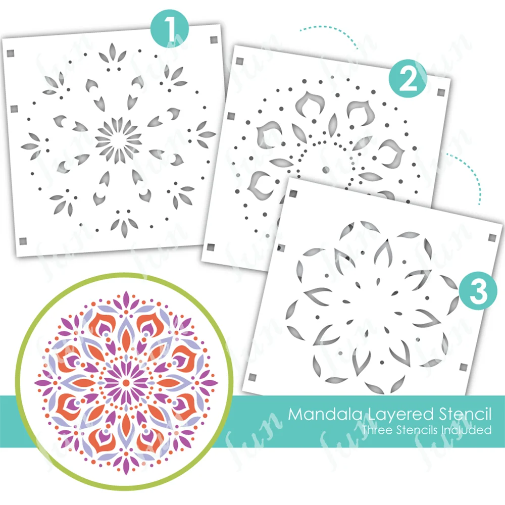 

Mandala Layering Stencils Sets Handmade Diy Scrapbooking Decoration Greeting Card Photo Album Embossing Template 2022 New