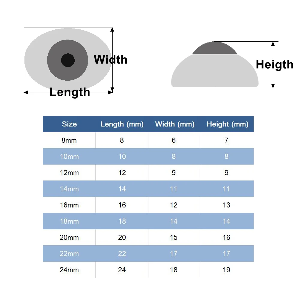 [Wamami] 12 мм голубые Овальные эллипс лодочные глаза стеклянные высокое качество