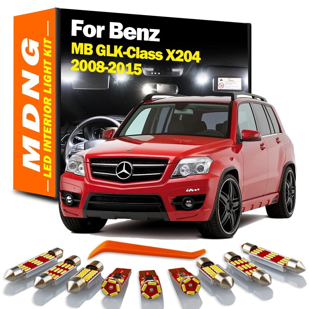 

MDNG 18Pcs Canbus LED Interior Map Light Kit For Mercedes Benz MB GLK-Class X204 GLK220 GLK300 GLK350 2008-2015 Car Accessories