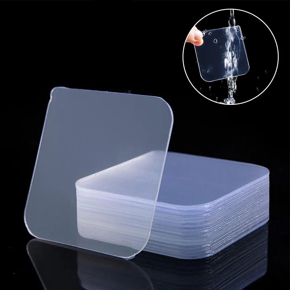 

6cm 10pcs Square Double Sided Nano Stickers Reusable Waterproof Tapes Tapes Muti-functions Non-Marking Tapes Adhesive Pvc Tape
