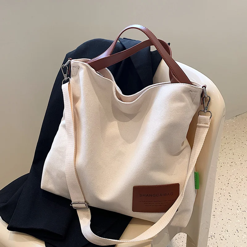 

2022 Casual Style Brand Design Canvas Big Tote Shoulder Crossbody Bags Lady Designer Shopper Travel High Capacity Handbags