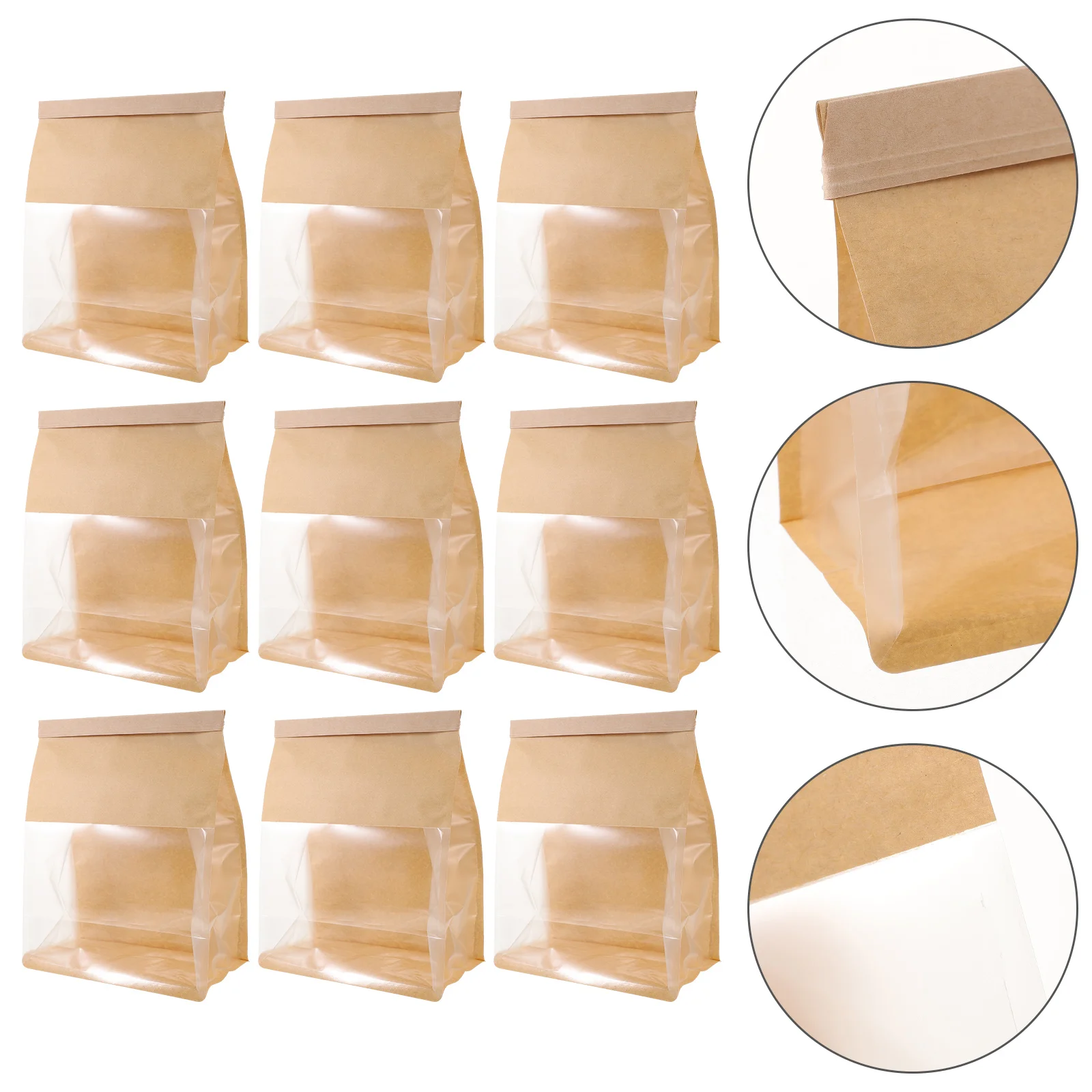 

50 Pcs Bread Bags Window Wrapping Bakery Supply Biscuit Paper Packing Convenient Treat Multi-function