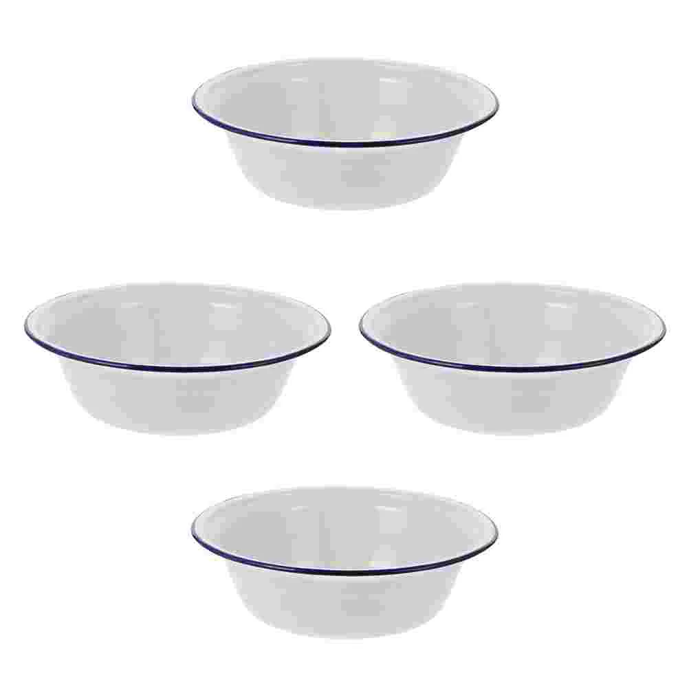 

Bowl Enamel Bowls Soup Basin Serving Enamelware Mixing Salad Vintage Cereal Round Metal Tray Fruit Wash Simple Plates Pot Noodle