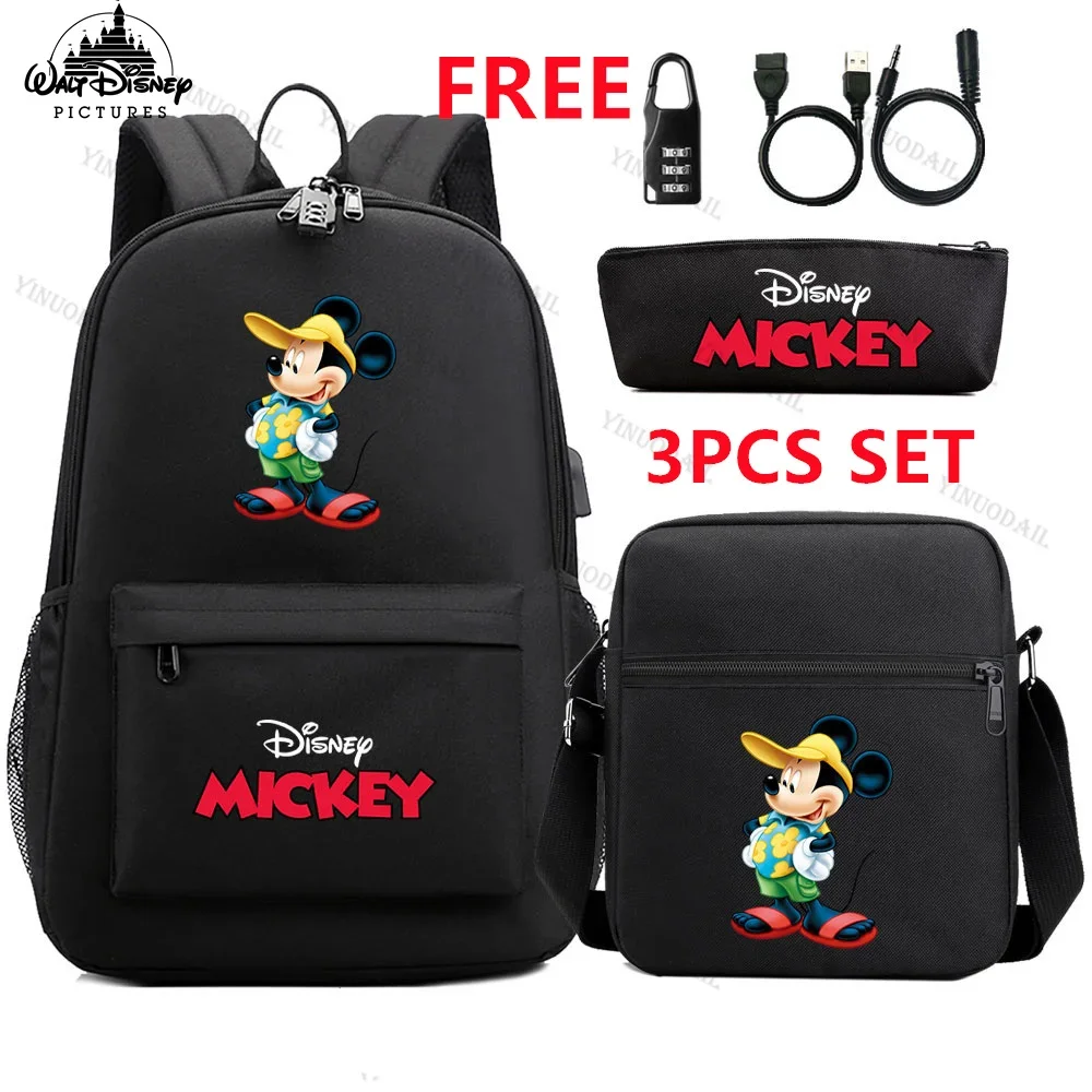 Рюкзак Mick с изображением Микки Мауса из Диснея замком An-ti и USB-портом