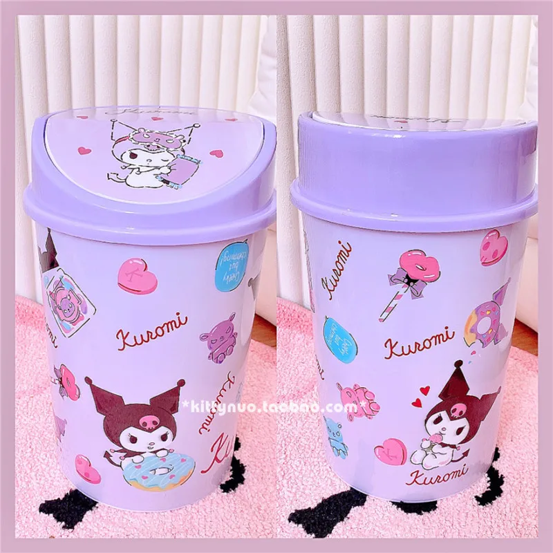 Мультяшный аниме Kt Cat My Melody Purin Dog Kuromi Cinnamoroll Настольный откидной мусорный