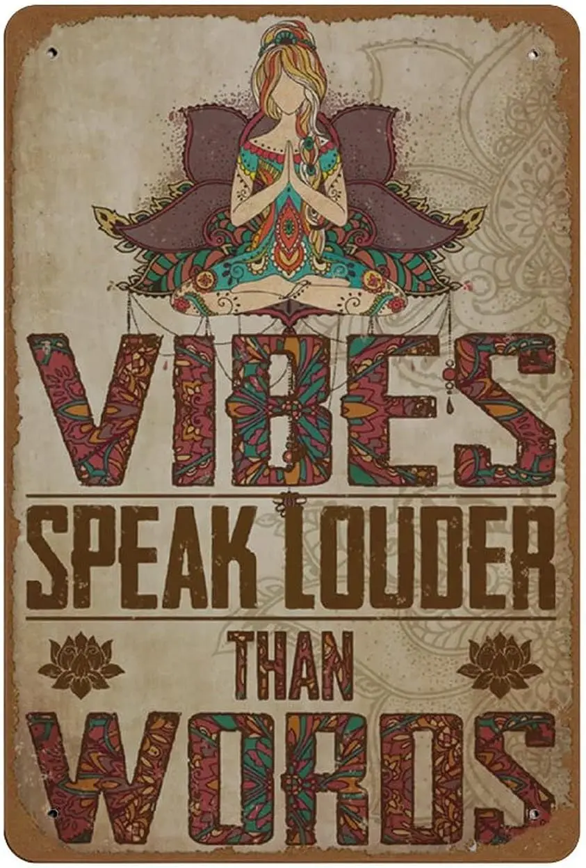 Graman Vibes Speak Louder Than Words Плакат Йога Настенное Искусство Любитель Подарок Арт Печать