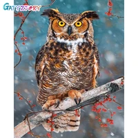 gatyztory diy pictures by number owl kits painting by numbers animals drawing on canvas hand painted picture gift home decor
