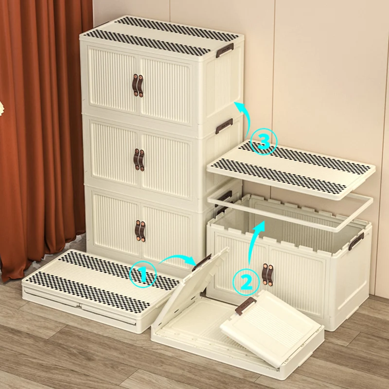 

Installation Free Storage Box Organizer Clothes Storage Finishing Wardrobe Foldable Toy Cabinet Quilt Storage Car Trunk Box