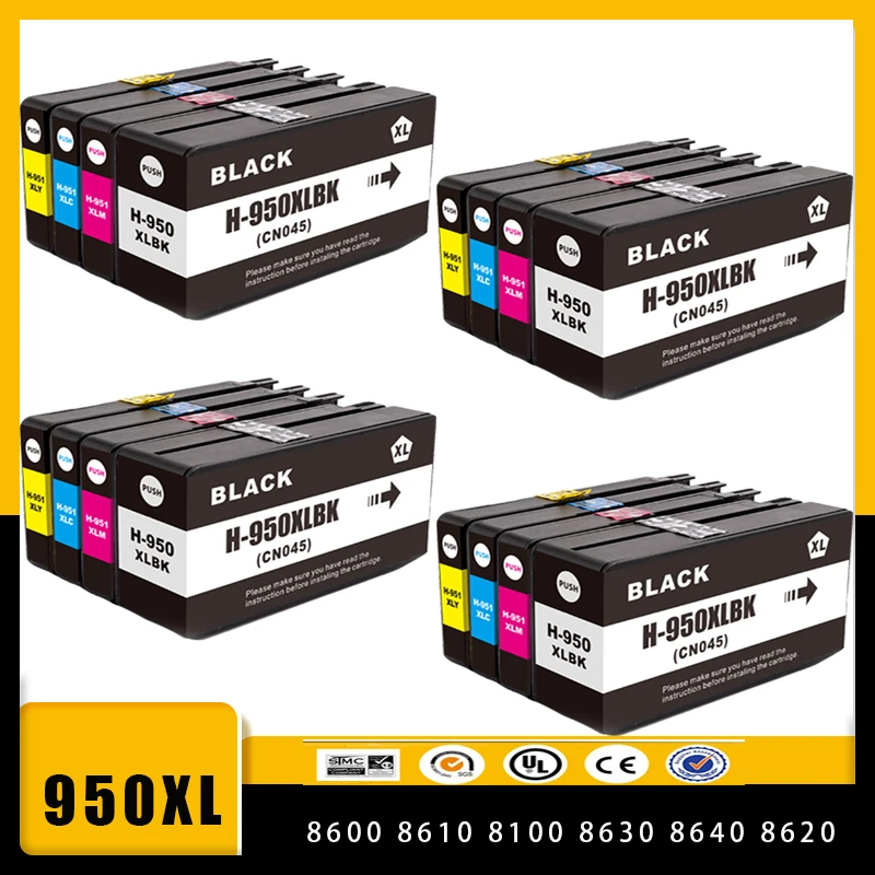 

Vilaxh Compatible HP 950XL 951XL HP950 Ink Cartridge for HP 950 951 for Officejet Pro 8100 8600 251dw 276dw 8630 8650 8615 8625