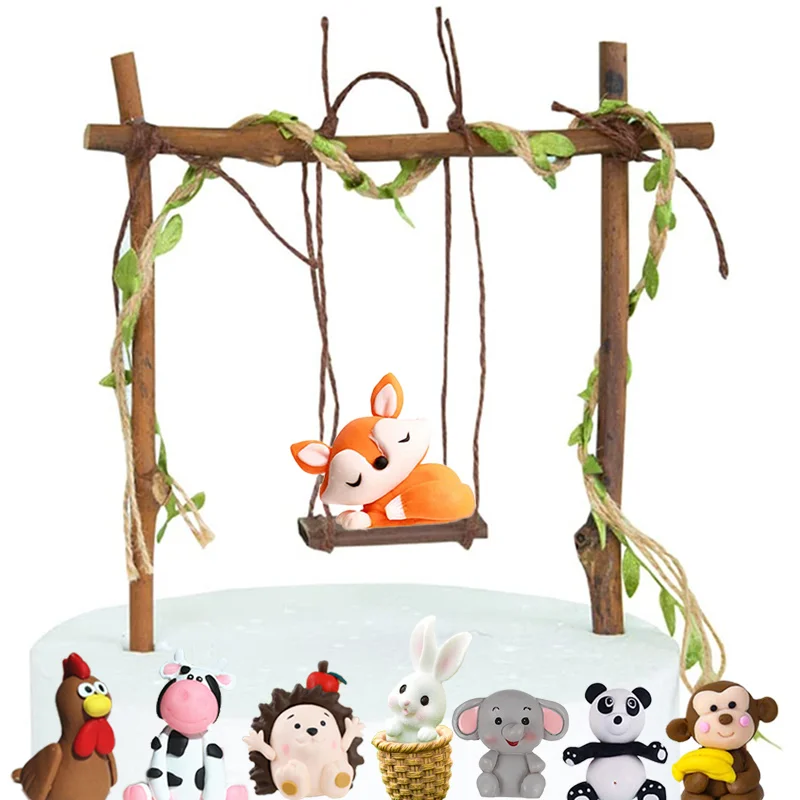 

Woodland Animal Birthday Cake Toppers Woodland Theme Party Cupcake Toppers Soft Clay Animal Decorations Baby Showers Partyu