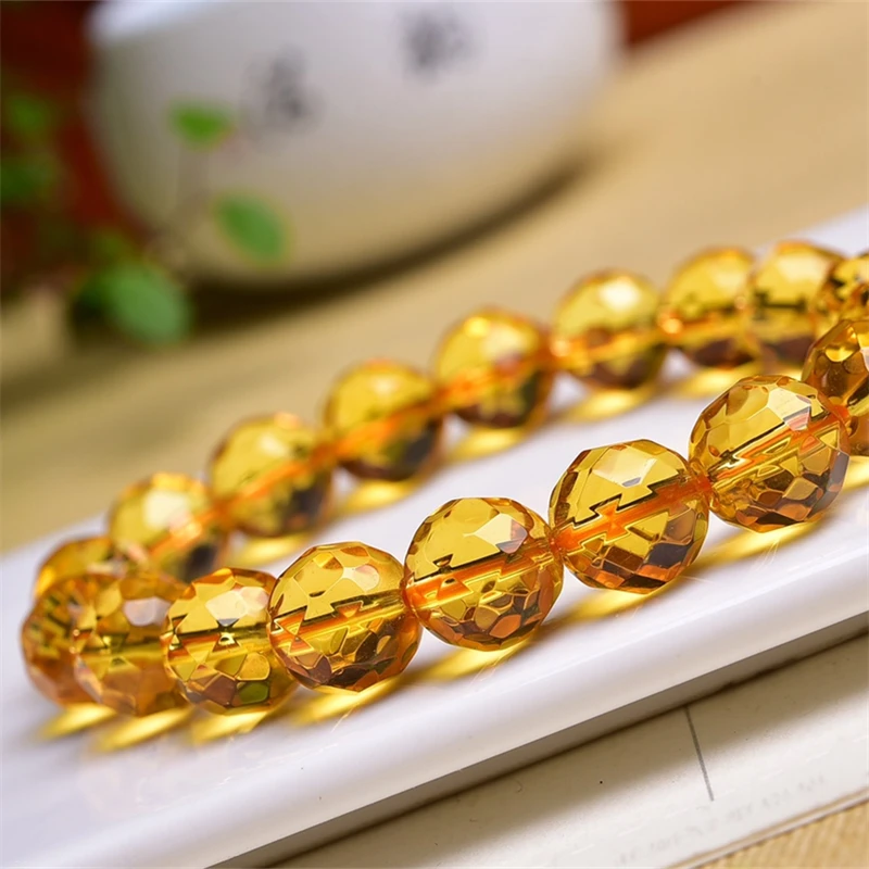 Naturaln цитрин граненый браслет для женщин рейки фэншуй исцеляющая энергия
