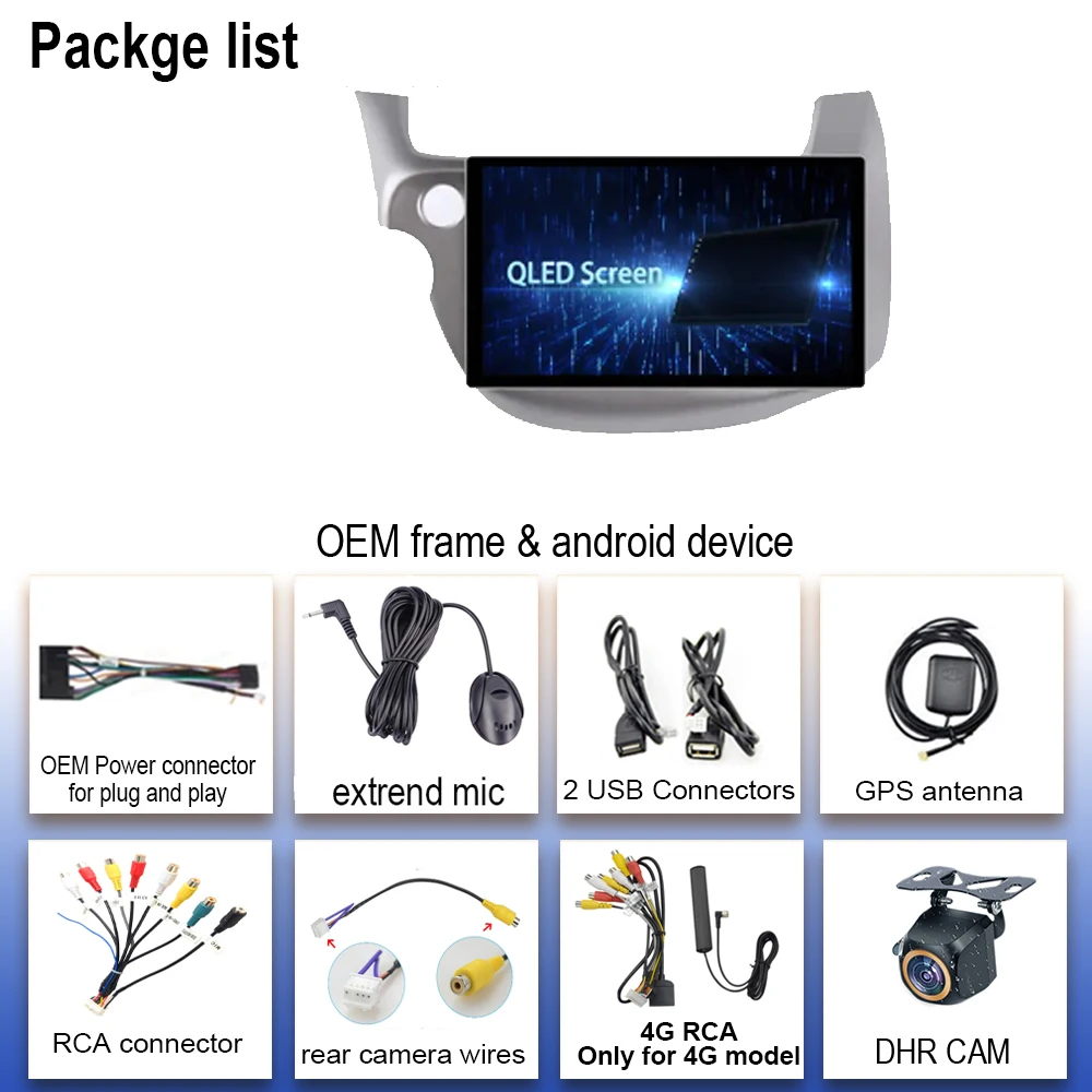 13-дюймовый Android для Honda Jazz Fit 2007-2013 DVD-радио мультимедийный плеер GPS-навигация