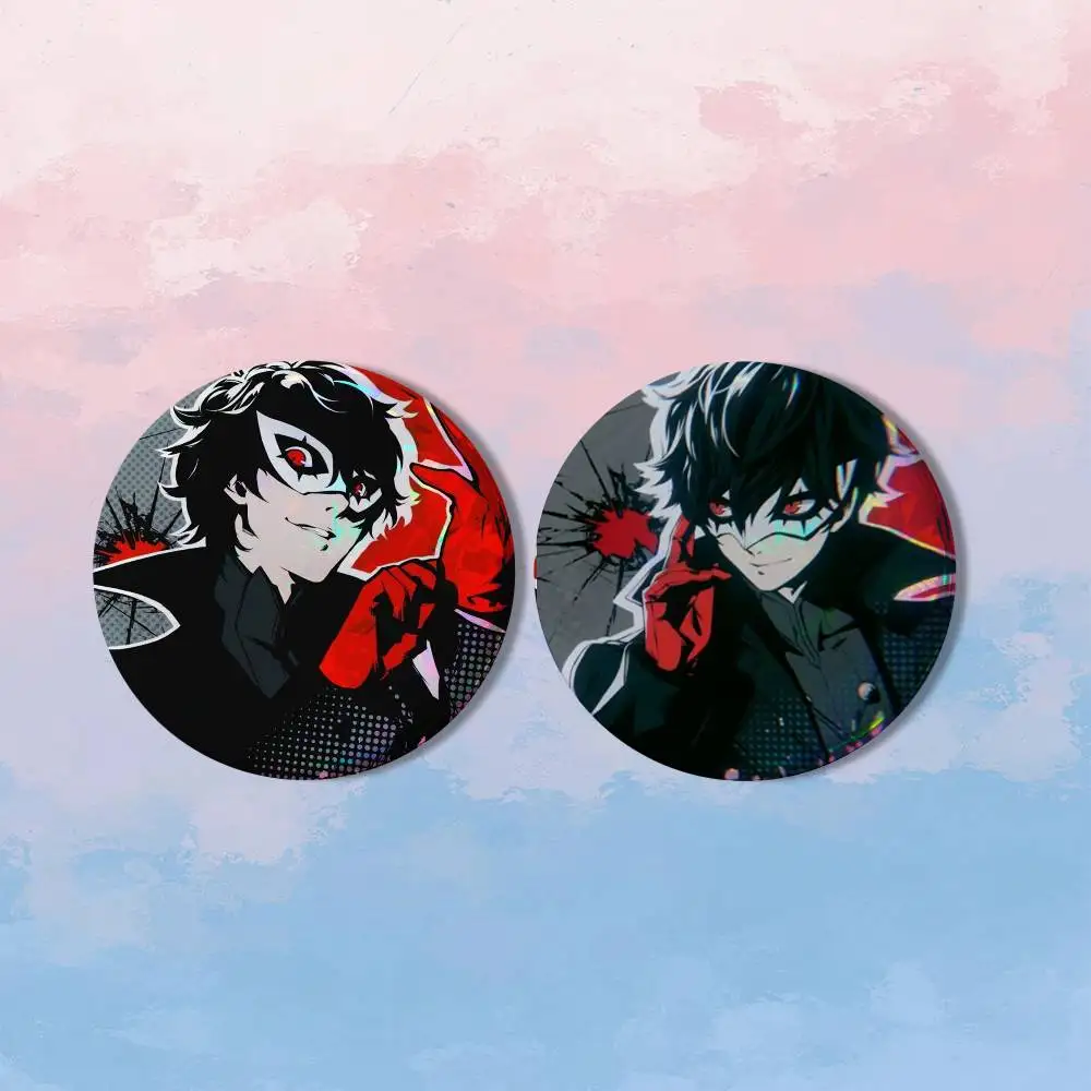 Набор из 2 значков P-Persona 5: Джокер и Амамия Рен, круглые мультяшные броши, акриловые значки-пуговицы для рюкзаков и курток, коллекционные подарки (art.: 3920db80bed67) - 3920db80bed67