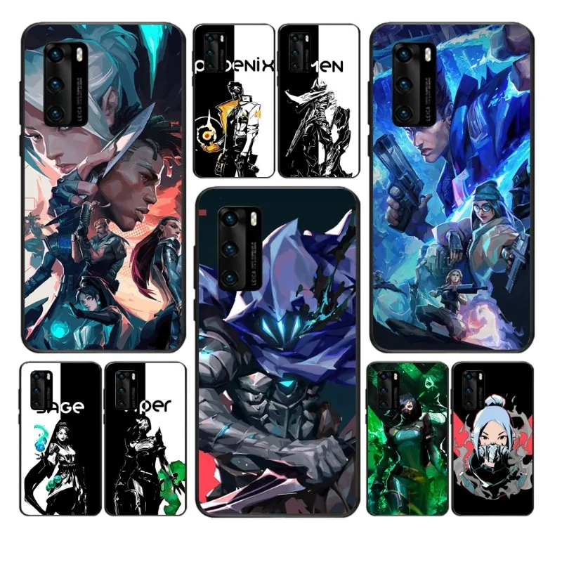 Shooting Game Valorant Phone Case For Huawei Mate 40 30 20 10 Pro Lite Nova 9 8 5T Y7p Y7 Soft Black Phone Cover