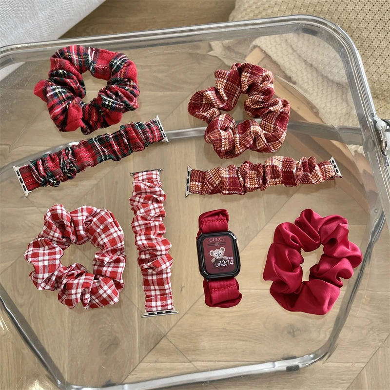 

Scrunchie Elastic Strap for Apple Watch Band Series 6 SE 5 4 3 2 7 38mm 40mm 42mm 44mm on Iwatch Ladies Hair Watchband Bracelets