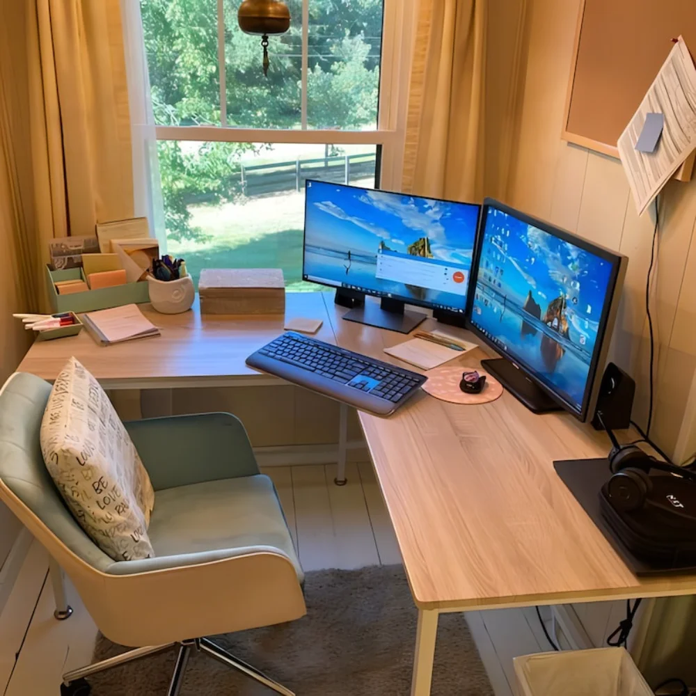 

Современный угловой компьютерный стол L-образной формы для дома и офиса-дубовый компьютерный стол для ноутбука настольный стол