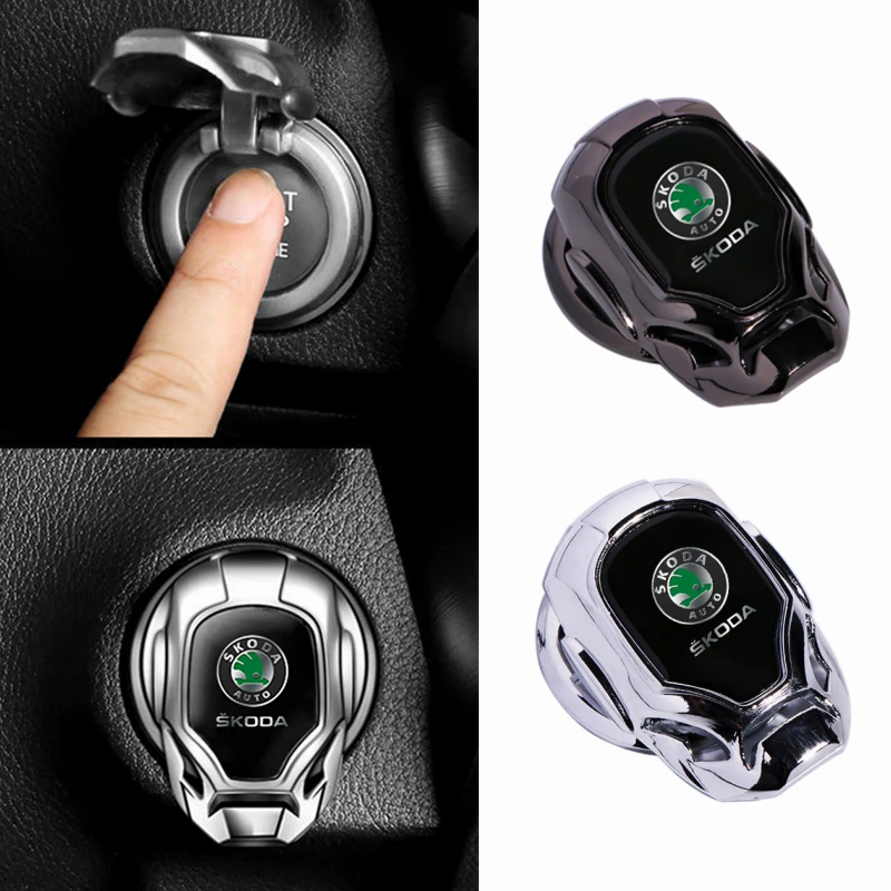 

Металлический автомобильный Стайлинг с одним нажатием кнопки запуска наклейка крышка значок для Skoda Octavia A7 Superb Kamiq Yeti Karoq Kodiak Tour RS Fabia