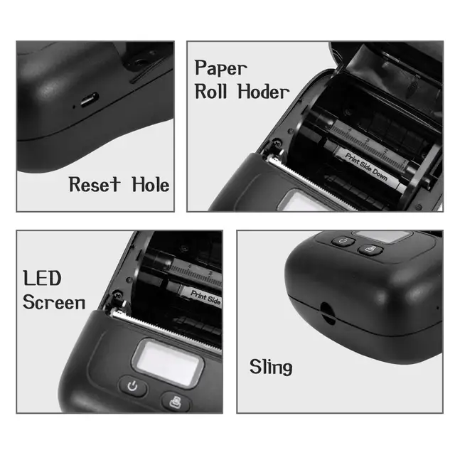 2pieces Phomemo M110 Label Printer Mini Printer Thermal Label Maker Portable Labeling Machine for Business Barcode Cable School 5